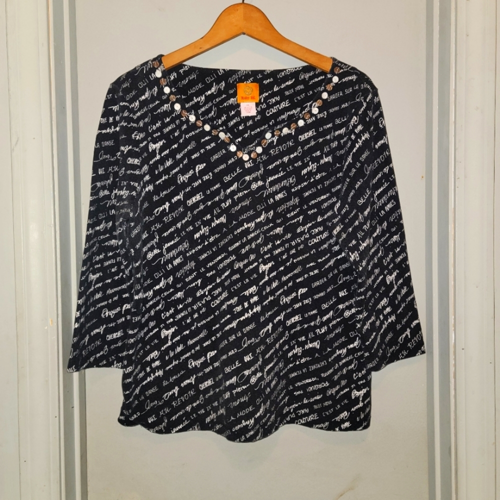 Ruby Rd. women's XL blouse -button decorated